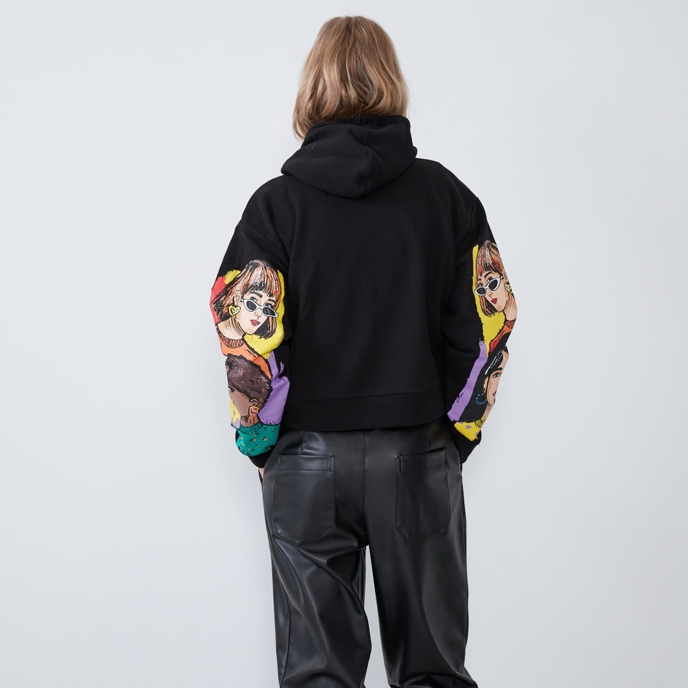 ZARA GIRL PRINTED HOODIE SWEATSHIRT - Picture 8 of 8